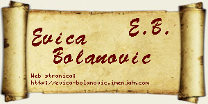 Evica Bolanović vizit kartica